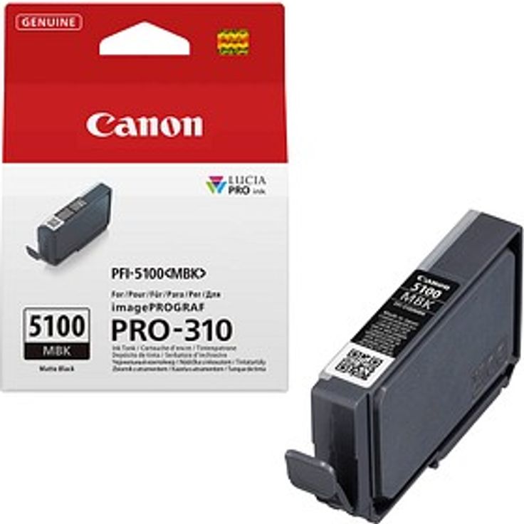 Canon PFI-5100 MBK, Original Druckerpatrone in matt schwarz, 14 ml Füllmenge – Bild 1