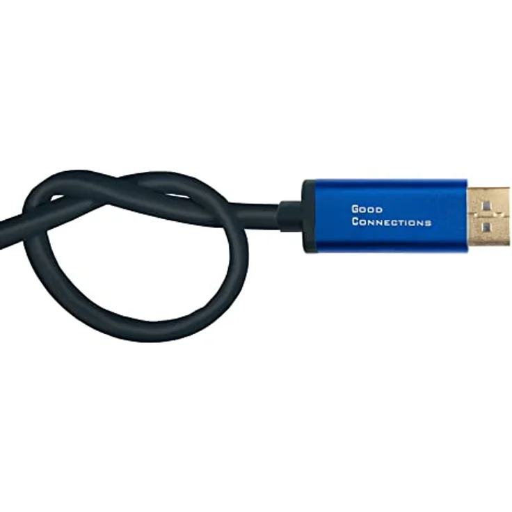 Good Connections® SmartFLEX USB C an DisplayPort 1.2 Kabel - 4K UHD @60Hz - KUPFERLEITER, Aluminiumgehäuse - HOCHFLEXIBEL - dunkelblau - 1 m – Bild 5
