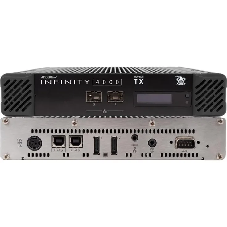 Adder ADDERLink INFINITY 4001 Transmitter, KVM Switch mit Dual-Head, 5K Auflösung über Glasfaser