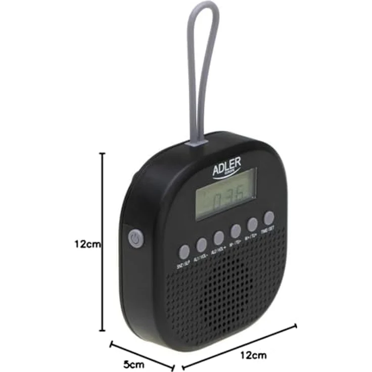 Adler AD 1912 Wasserdichtes Universalradio Batteriebetrieben Radiowecker Snooze Funktion schwarz – Bild 12