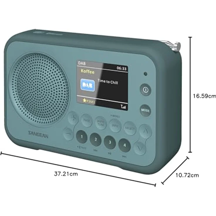 Sangean DPR-76BT Digitalradio (UKW/DAB+), LCD, hellblau – Bild 3
