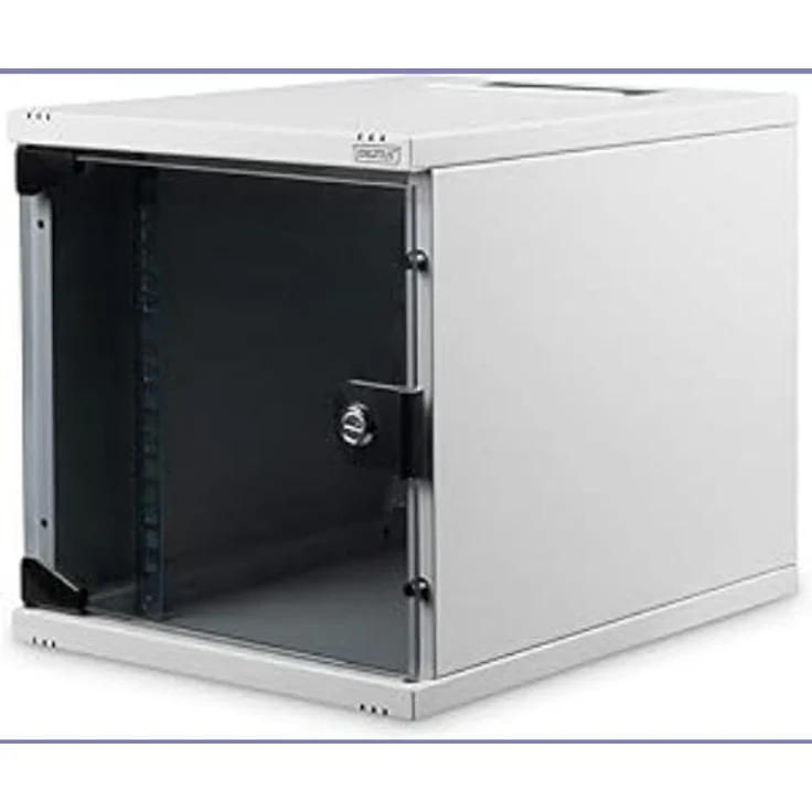 DIGITUS Netzwerk-Schrank 10-Zoll - 6HE - Wandmontage - HxBxT 330x312x400mm - Traglast 30kg - Nutztiefe 309mm - Grau – Bild 4