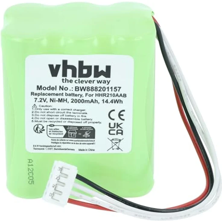 vhbw Akku für Korg KITBAT1002, HHR210AAB, 2000 mAh, 7,2 V, NiMH, wiederaufladbar – Bild 3