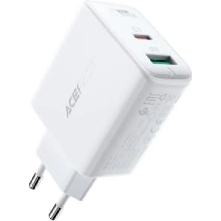 Acefast Wandladegerät USB Typ C / USB 32W, PPS, PD, QC 3.0, AFC, FCP, weiß – Bild 1