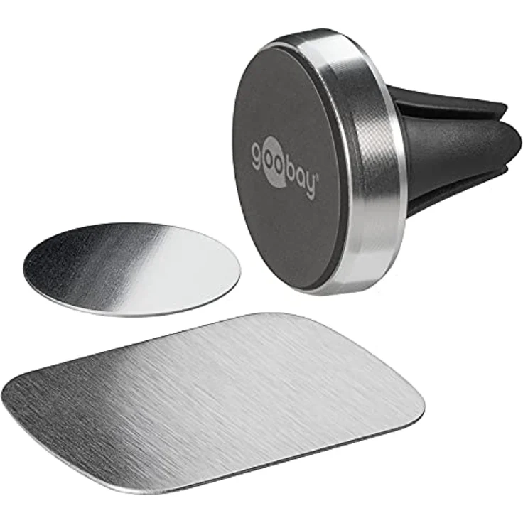 Goobay 38685 Magnethalterungs-Set Universal im Slim Design für Smartphone Auto schwarz-silber – Bild 2