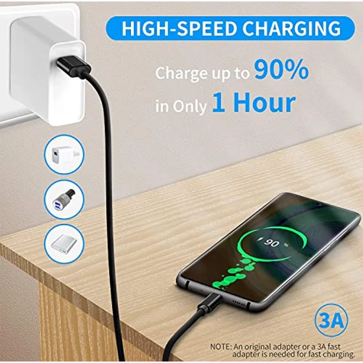 PremiumCord USB-C auf USB 2.0 Verbindungskabel 0,5m, Schnellladung bis zu 3A, Ladekabel und Datenkabel, USB 3.1 Typ C Stecker auf USB 2.0 Typ A Stecker, Farbe schwarz, Länge 0,5m,ku31cf05bk, – Bild 4