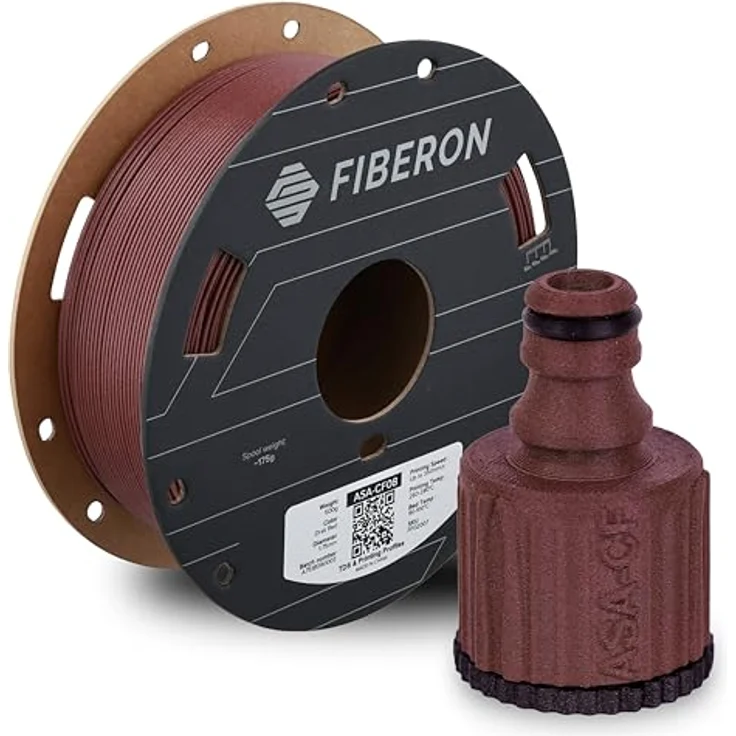 Polymaker Fiberon™ ASA-CF08, 3D Filament, rot, UV-beständig und hitzebeständig bis 103 °C, 500 g mit 8 % Carbonfaser – Bild 1