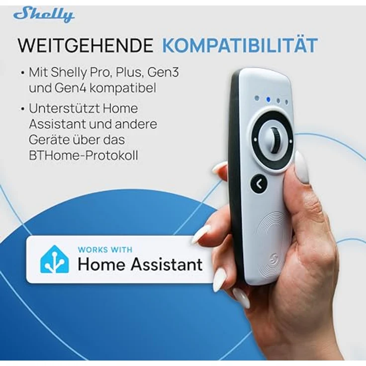 Shelly BLU Remote Control ZB, Zigbee Fernbedienung mit Gestensteuerung, Weiß, lange Batterielaufzeit – Bild 6