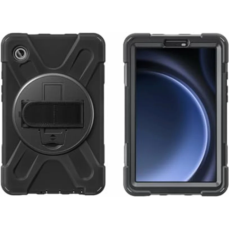 4smarts Rugged Tablet Tasche für Galaxy Tab A9, robuste Tablet Hülle mit Multifunktionsgriff, schwarz – Bild 3