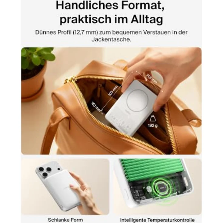 Belkin Boostcharge Slim Magnetische Powerbank 10.000 mAh, 7,5W, Fast Charge, Schwarz – Bild 3