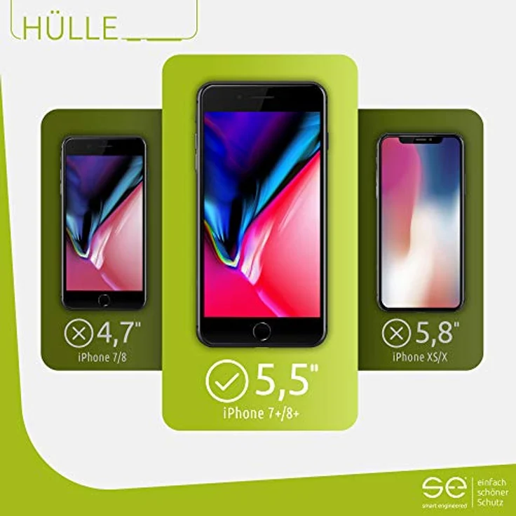 smart engineered Transparente Hülle, geeignet für Apple iPhone 7 Plus/8 Plus, Handy-Schutzhülle, transparent – Bild 3