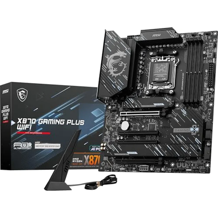 MSI X870 Gaming Plus WiFi Mainboard, ATX - Unterstützt AMD Ryzen 9000/8000/7000 Prozessoren, DDR5 8200+MT/s (OC), PCIe 5.0 x16 & 4.0 x16, M.2 Gen5, Wi-Fi 7, 5G LAN – Bild 1