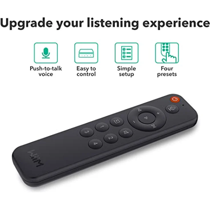 WiiM-Sprachfernbedienung für WiiM Mini und Pro Audio Streamer, Zum Sprechen drücken, 4 Musikvorwahltasten – Bild 3