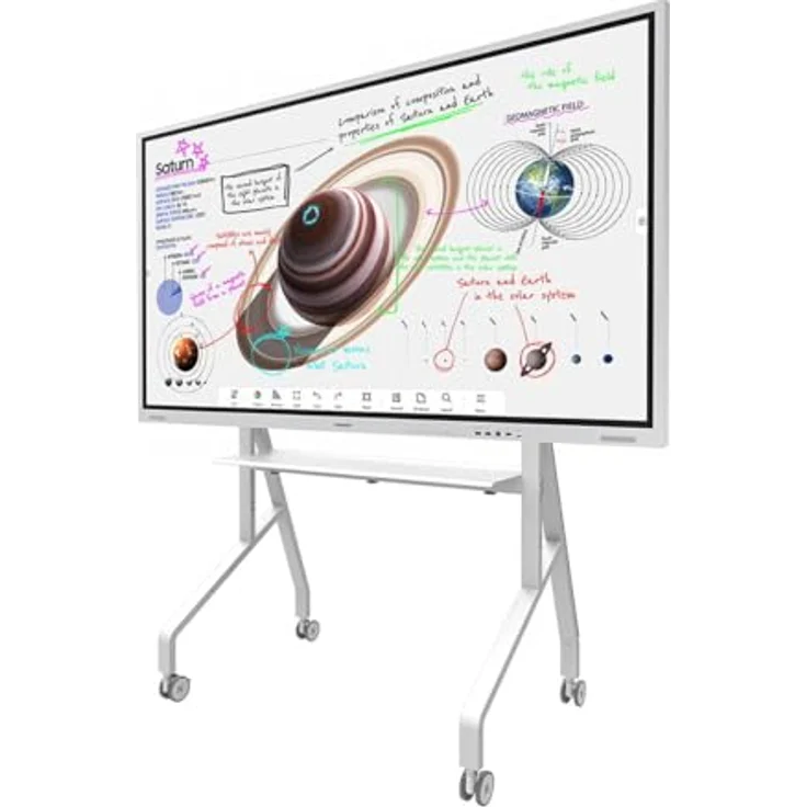 Neomounts FL50-525WH1 TV-Rollwagen, Höhenverstellbar für 55-86" Bildschirme, Weiß, Tragfähigkeit 76 kg – Bild 9