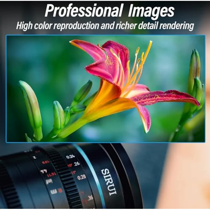 SIRUI Jupiter Makro T2 Vollformat Cine Prime Objektiv-Set (24 mm, 35 mm, 50 mm, 75 mm und 100 mm) in PL-Montage für professionelle Makroaufnahmen – Bild 3