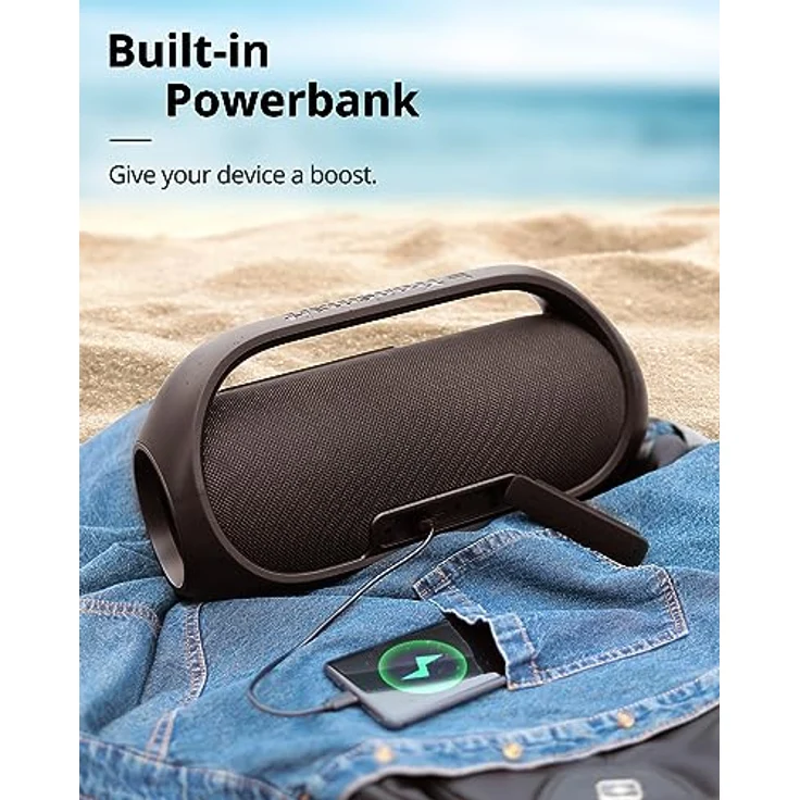 Tronsmart Bang Bluetooth Lautsprecher 60W, IPX6 Wasserdicht mit LED-Licht, Sync 100+ Leistungsstarke Lautsprecher, 15H Spielzeit, Stereo-Sound, AUX und TF, Musikbox mit NFC für Partys – Bild 5