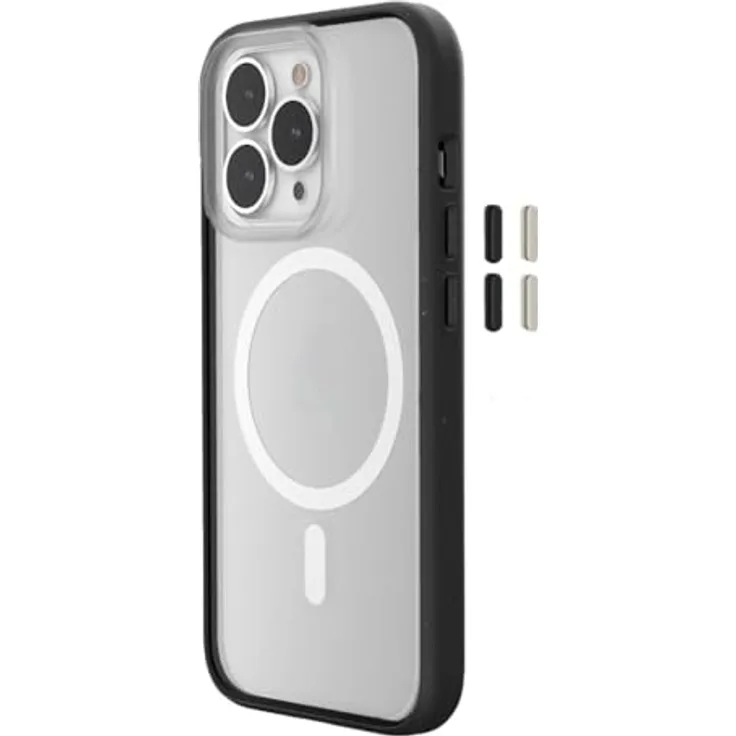 Woodcessories - Magnetisches Bio Clear Case transparent für iPhone 15 Pro kompatibel mit MagSafe, Hülle durchsichtig mit Magnet, schwarz klar, Nachhaltig - Preisvergleich