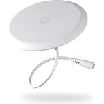 ZENS Kabelloses Einbau-Ladegerät 10W Weiß (5mm Höhe, Qi-Zertifiziert, Apple & Samsung Fast Charging, Netzteil + Kabel inklusive)