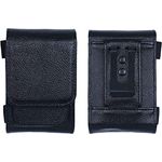 caseroxx Funkmeldertasche 2023, Schutztasche für Feuerwehr und Einsatzkräfte mit verstärktem Gürtelclip, Gürtelschlaufe und Notizfächern, passend für Motorola TPG2200, Airbus P8GR, Swissphone s.Quad, Echtleder schwarz