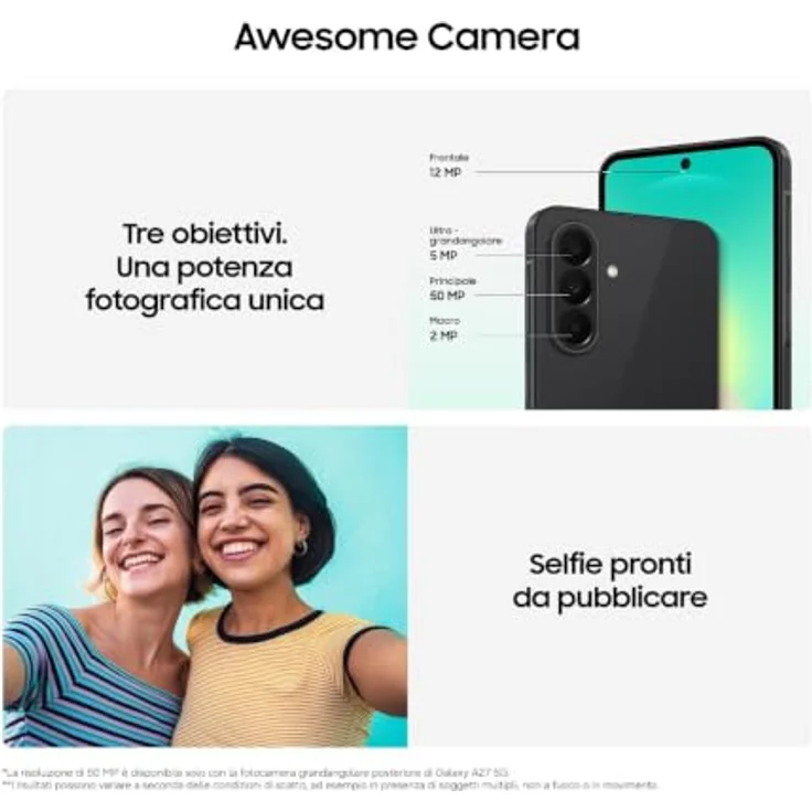 Samsung Galaxy A27, 256 GB 5G Smartphone, 6.7 Zoll FHD+ Display, 50 MP Dreifach Kamera, Dual Sim, Schwarz – Bild 3