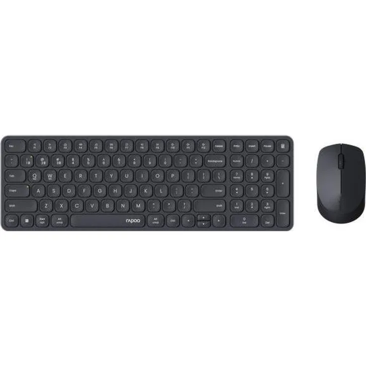 Rapoo 9310M, Kabelloses Keyboard + Mouse Comboset, QWERTY (NL), 2,4 GHz & Bluetooth, ultraflache Tastatur, ergonomische Maus, Schwarz