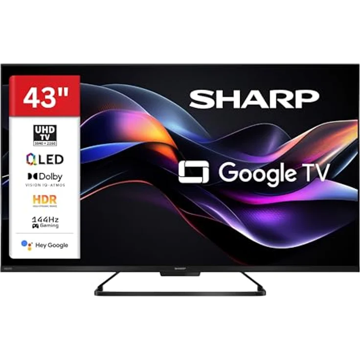 Sharp 43HR7765E QLED Fernseher 43 Zoll, 4K UHD, Google Smart TV, HDR Dolby Vision, 144Hz Gaming – Bild 1