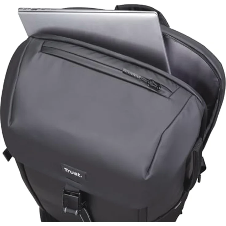 TRUST Jersey Rucksack, wasserdicht für Notebooks bis 17", 25 L Volumen, schwarz – Bild 16