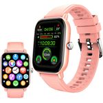 LQWELL Smartwatch Schlafmonitor für Damen Herren (5.1 cm/2.01 Zoll Full-Touch) mit Bluetooth-Anrufen, IP68 wasserdicht, Herzfrequenzmesser, Schrittzähler - Schwarz