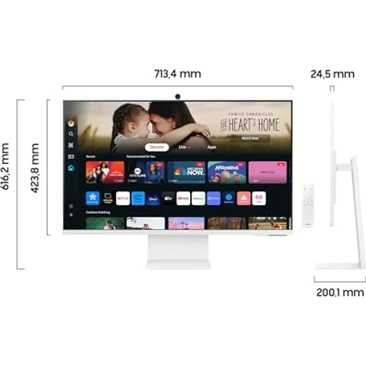 Samsung M80D Smart Monitor, 32 Zoll, 4K AI Upscaling, UHD, 60 Hz, 360 Audio Mode, Inkl. Webcam und Lautsprecher, Höhenverstellbar, LS32DM801UUXEN – Bild 2