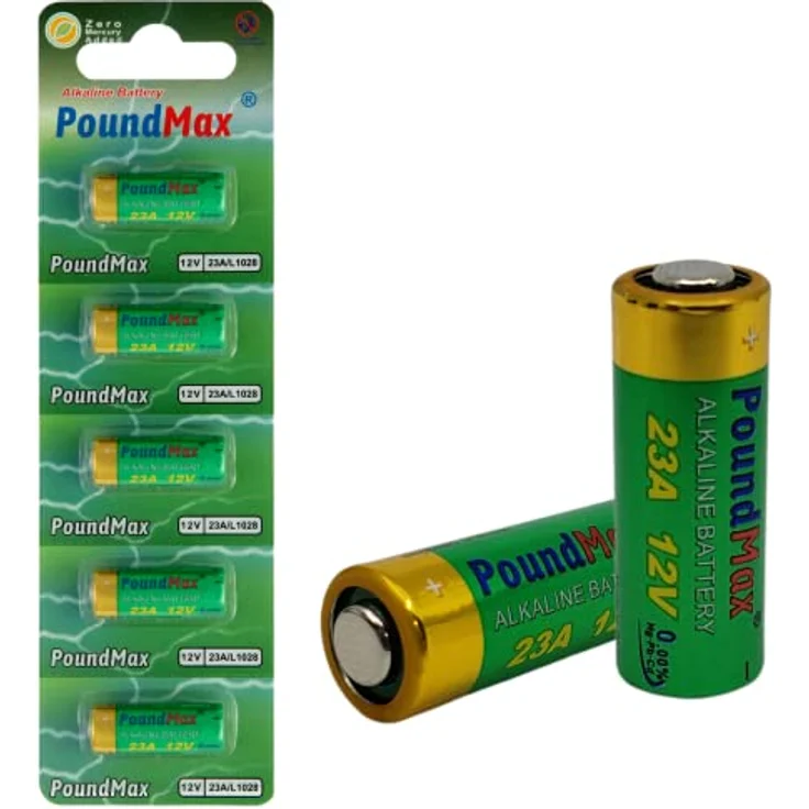 PoundMax Alkaline-Sicherheitsbatterien, 23AE/A23/LRV08/MN21, 12 V, 5 Stück – Bild 1