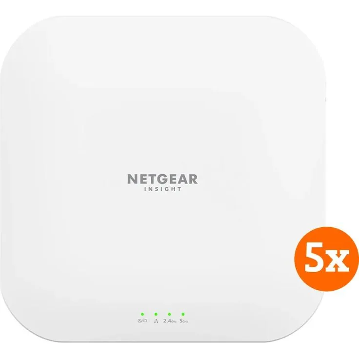 Netgear WAX620 5-Pack, WLAN-6 Access Points mit nahtlosem Roaming und Fernverwaltung über Insight-Cloud, PoE