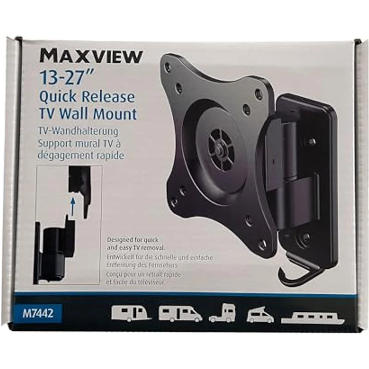 Maxview M7422 TV-Wandhalter, neigbar, für Flachbildfernseher 13-27 Zoll, max. 15 kg Belastung, integriertes Kabelmanagement – Bild 5