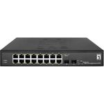 LevelOne GES-2118 Hilbert 18-Port Gigabit Smart Lite Switch, 16 x Gigabit RJ45, 2 x Gigabit SFP