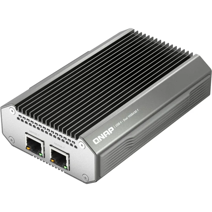 QNAP QNA-UC10G2T Netzwerkkarte Ethernet 10000 Mbit/s, USB Typ-C, schwarz/silber