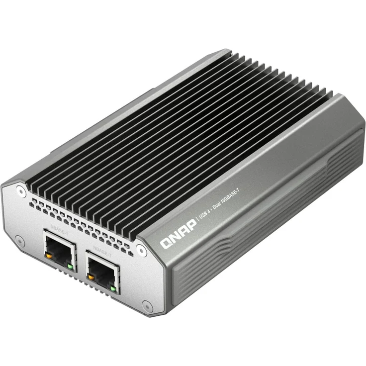 QNAP QNA-UC10G2T Netzwerkkarte Ethernet 10000 Mbit/s, USB Typ-C, schwarz/silber