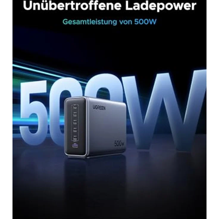 UGREEN Nexode 500W USB C Ladegerät 6-Port GaN Ladestation, PD 3.1 Desktop Charger für MacBook, iPad Pro/Air, iPhone 16-8 Serie, Galaxy S25-S22, universelle Kompatibilität, 240W Schnellladung – Bild 2