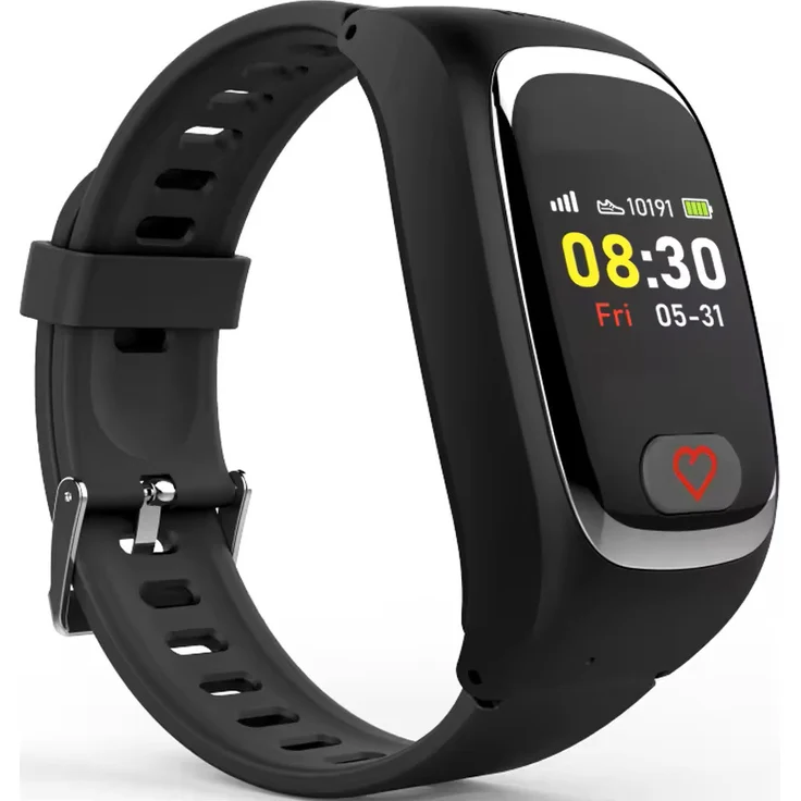 NikuTRAX NPC182S-IoT Notrufuhr in schwarz, mit aktivierter SIM & GeoTRAX Portal, GPS-Tracking, SOS-Funktion, Gesundheitsüberwachung – Bild 1