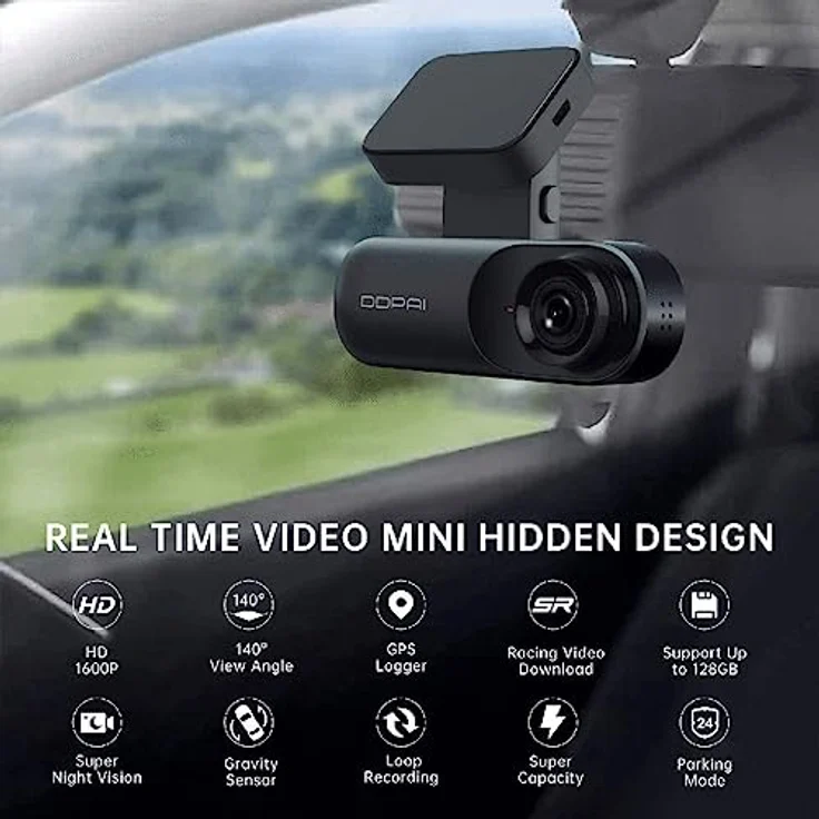 DDPAI Dash Cam Mola N3 GPS Front-Dashcam 1600p, 2K Dashcam Recorder Frontauto Unfall Armaturenbrett Kamera für Auto | Infrarot-Nachtsicht | GPS-Logging | 24-Stunden-Parkmodus | App WLAN | 128 GB max – Bild 2