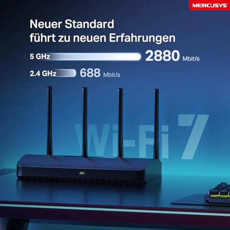 MERCUSYS MR27BE WLAN-Router, Tri-Band 3600 Mbps, 2.5 Gbit/s Ports, 4 Omnidirektionale Antennen, EasyMesh, Plug-and-Play, 4K-QAM – Bild 5