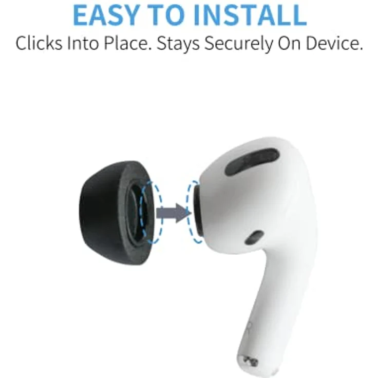 Comply Foam Tips 2.0 für AirPods Pro, Memory Foam Ohrpassstücke mit TechDefender, 3 Paar in Schwarz, Größen S/M/L – Bild 4
