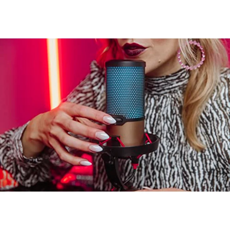 CHERRY UM 9.0 PRO RGB, USB-Mikrofon mit RGB-Beleuchtung, für Gaming, Streaming, ASMR, 4 Richtcharakteristiken, Shock Mount, Touch Mute, kompatibel mit PC/Mac/PS4/PS5, schwarz-Kupfer – Bild 5