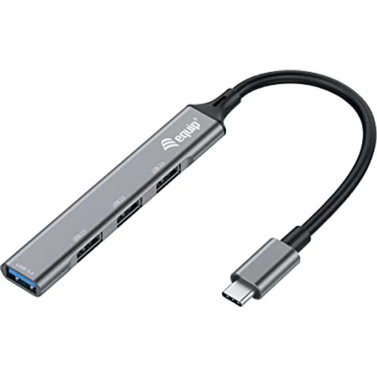 Equip 128961 USB-Hub 4-Port 1x3.0/3x2.0 USB->USB-C grau