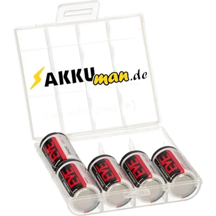 Akkuman.de 5X EVE Lithium 3,6V Batterie ER14250 1/2 AA ER 14250 + Box, leistungsstark & zuverlässig – Bild 1