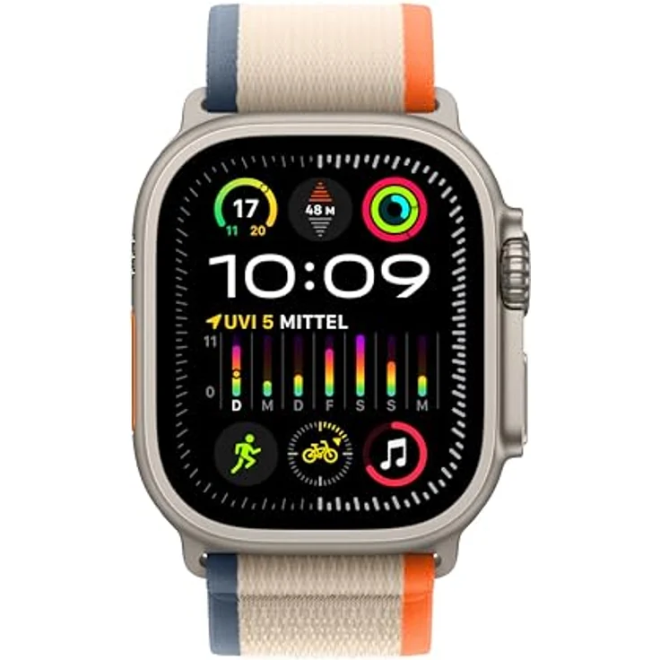 Apple Watch Ultra 2 GPS + Cellular, 49 mm Titangehäuse, Trail Loop Orange/Beige – M/L – Bild 2