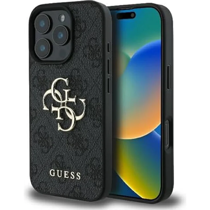 CG Mobile Guess GUHCP16X4GMGGR hülle für iPhone 16 Pro Max 6.9" Schwarz hardcase 4G Big Logo - Hartschalenkoffer mit TPU/PC/Kunstleder - Schwarz – Bild 1