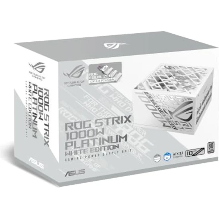 ASUS ROG STRIX PLATINUM 1000W White, 1000 Watt Netzteil mit ATX 3.1 und 80 Plus Platinum Effizienz – Bild 9
