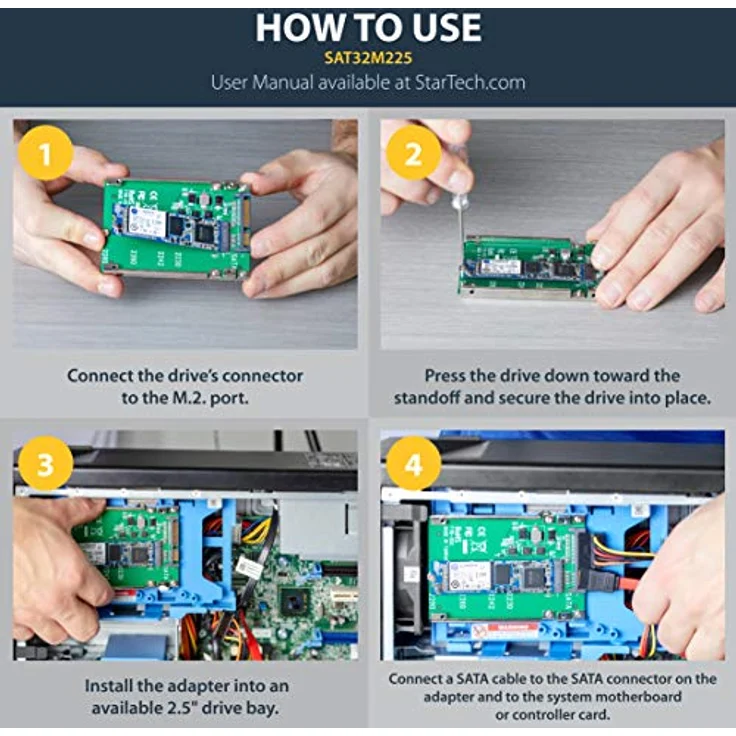StarTech.com M.2 SSD auf 2.5 Zoll SATA Adapter - Konverter, NGFF auf SATAIII Adapter Karte - Preisvergleich – Bild 4