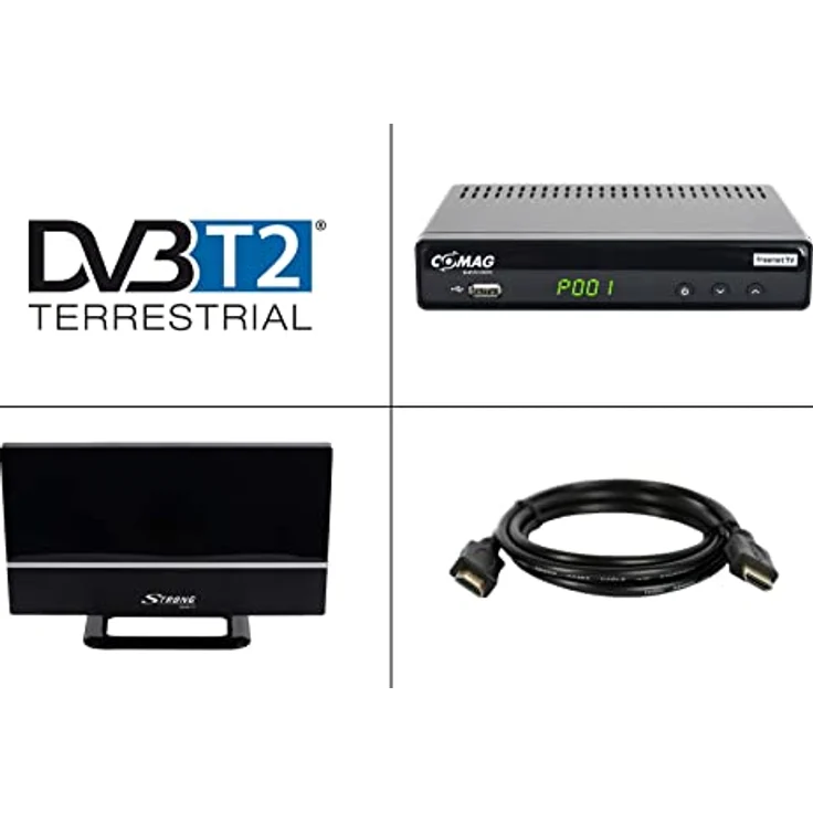 COMAG SL65T2 DVB-T2 Receiver, Freenet TV (Private Sender in HD), PVR Ready, Full-HD, HDMI, SCART, Mediaplayer, USB 2.0, 12V tauglich, 2m HDMI Kabel und DVB-T2 Zimmerantenne – Bild 4