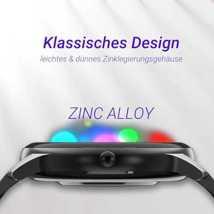 XINJI Smart Watch C2 mit Bluetooth, 1,3" AMOLED Touchdisplay, Puls-/Blutsauerstoff-Messung, Schlafmonitor, Kalorien-/Schrittzähler, Benachrichtigungsfunktion, Fernauslöser,3ATM Wasserdicht, schwarz – Bild 3