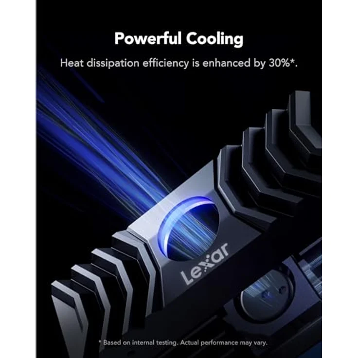 Lexar NM1090 2 TB SSD PCle Gen5x4 NVMe, M.2 2280, PCIe 5.0 SSD mit Kühlkörper, bis zu 12000 MB/s Lesegeschwindigkeit, Internal Solid State Drive in schwarz – Bild 3